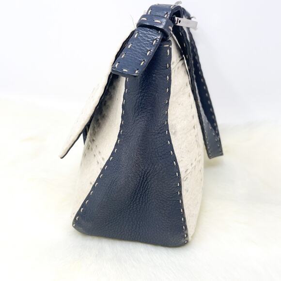 Fendi Black and Cream Shoulder Bag RARE mama baguette - Picture 5 of 15